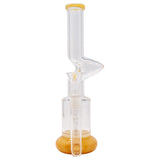 Straight Yellow Honey Comb Glass Bong