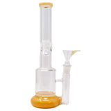 Straight Yellow Honey Comb Glass Bong