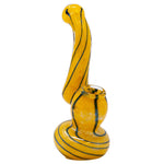 Yellow Colored Insideout Mini Glass Bubbler