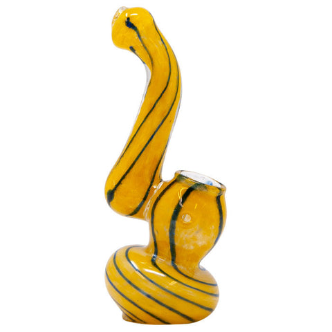 Yellow Colored Insideout Mini Glass Bubbler