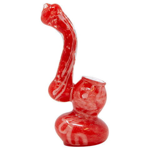 Red Colored Insideout Mini Glass Bubbler