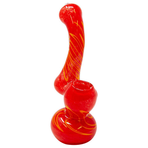 Red Insideout Medium Glass Bubbler
