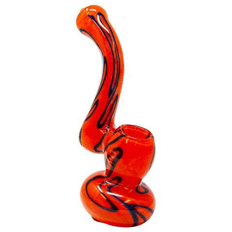 Orange Insideout Medium Glass Bubbler