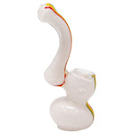 White Insideout Medium Glass Bubbler