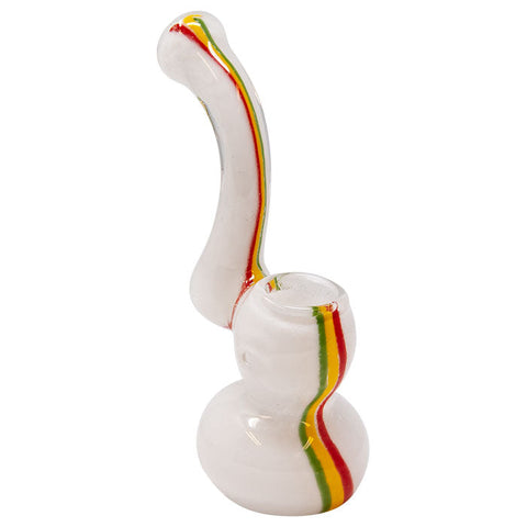 White Insideout Medium Glass Bubbler