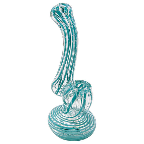 Sky Blue Insideout Medium Glass Bubbler