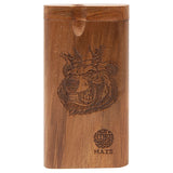 Maze Bear with Crown Teak Wood Dugout