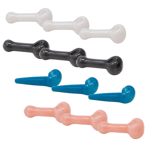 Assorted Design Colored Glass Pipe Box Of 12