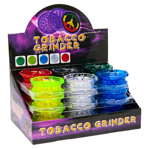 Assorted Color 2 Part Plastic Grinder Display Of 24