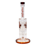 Amber Honey Comb With Tree Percolator And Splash Guard Maple Glass Bong