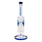 Blue Honey Comb With Tree Percolator And Splash Guard Maple Glass Bong
