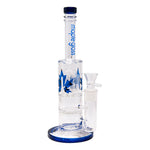 Blue Honey Comb With Tree Percolator And Splash Guard Maple Glass Bong