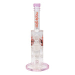 Pink Honey Comb With Tree Percolator And Splash Guard Maple Glass Bong