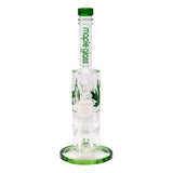 Green Honey Comb With Tree Percolator And Splash Guard Maple Glass Bong