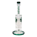 Teal Honey Comb With Tree Percolator And Splash Guard Maple Glass Bong