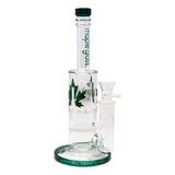 Teal Honey Comb With Tree Percolator And Splash Guard Maple Glass Bong