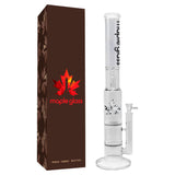 Clear Maple Glass Double Honey Comb Bong With Splash Guard