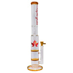 Amber Maple Glass Double Honey Comb Bong With Splash Guard