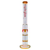 Amber Maple Glass Double Honey Comb Bong With Splash Guard