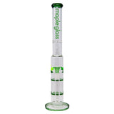 Green Maple Glass Double Honey Comb Bong With Splash Guard