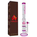 Purple Maple Glass Double Honey Comb Bong With Splash Guard