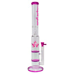 Purple Maple Glass Double Honey Comb Bong With Splash Guard