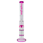 Purple Maple Glass Double Honey Comb Bong With Splash Guard