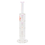 Pink Maple Glass Bong With Triple Tire Perc 18 Inches