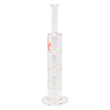Pink Maple Glass Bong With Triple Tire Perc 18 Inches