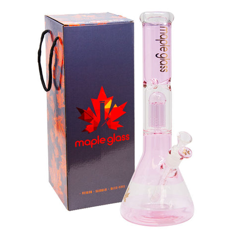 Pink Maple Glass Tree Percolator Bong 14 Inches