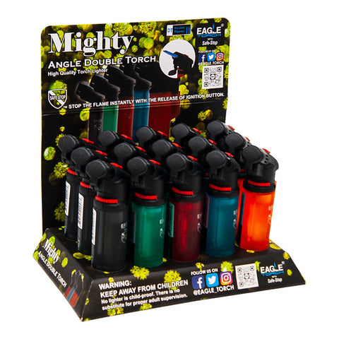 Eagle Angle Mighty Double Torch Lighter 15 Display