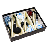 Wood And Resin Colorful Pipe Display Of 6 Pcs