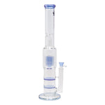 Purple Maple Glass Double Honey Comb Perc With Tree Perc And Splash Guard 20 Inches
