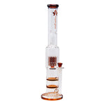 Amber Maple Glass Double Honey Comb Perc With Tree Perc And Splash Guard 20 Inches