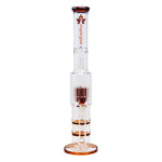 Amber Maple Glass Double Honey Comb Perc With Tree Perc And Splash Guard 20 Inches