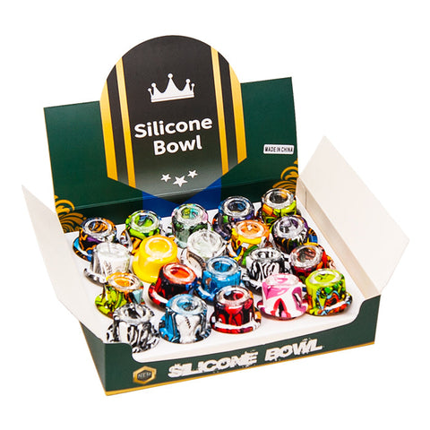 Round Shaped Graphics Design Silicon Bowls 14 And 19mm