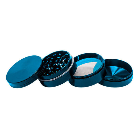 Cyan Plain Aluminium Grinder 56MM