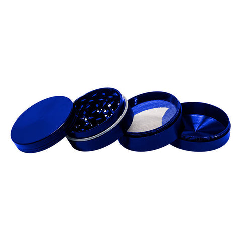 Blue  Plain Aluminium Grinder 56MM