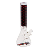 LV 9mm Thick Red Color Glass Beaker Bong 14 Inches