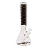 LV 9mm Thick Golden Color Glass Beaker Bong 14 Inches