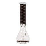 LV 9mm Thick Golden Color Glass Beaker Bong 14 Inches