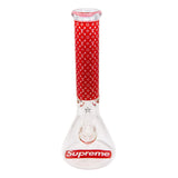 LV 9mm Thick White Color Glass Beaker Bong 14 Inches