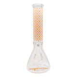 LV 9mm Thick Cream Color Glass Beaker Bong 14 Inches