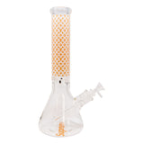 LV 9mm Thick Cream Color Glass Beaker Bong 14 Inches