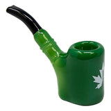 Maple Glass Jade Green Hefner Hand Pipe 5 Inches