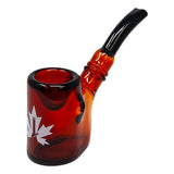 Maple Glass  Amber Hefner Hand Pipe 5 Inches