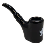 Maple Glass Black Hefner Hand Pipe 5 Inches