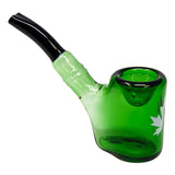 Maple Glass Green Hefner Hand Pipe 5 Inches