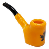 Maple Glass Jade Yellow Hefner Hand Pipe 5 Inches