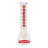 Red Supre 9mm Thick Glass Bong 14 Inches